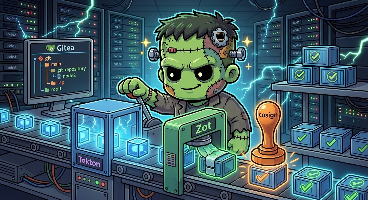 CI/CD Platform — Gitea, Tekton, Zot, and Cosign